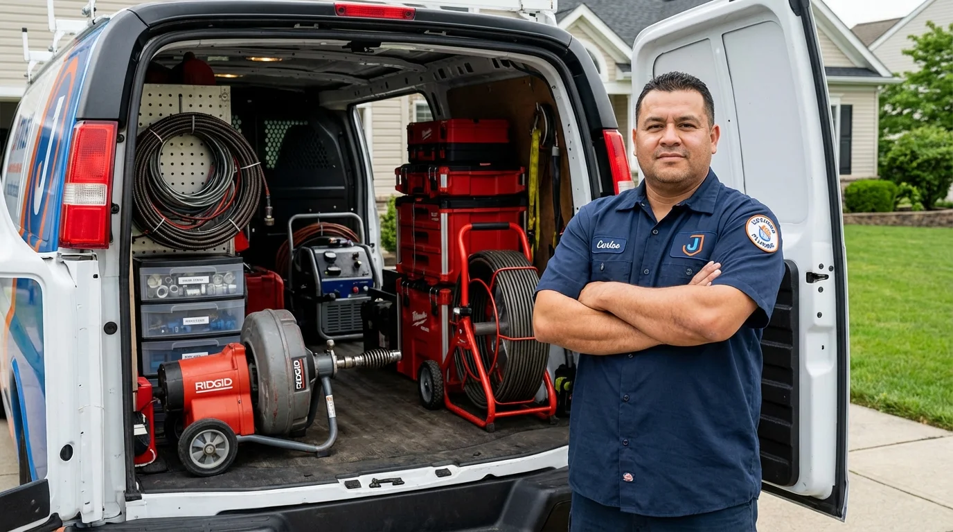 Professional drain cleaning equipment and Johns Plumbing LLC plumber in Beaver City