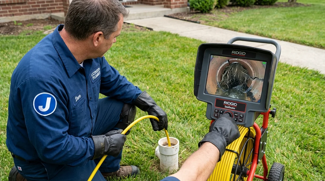 Sewer camera inspection being performed by Johns Plumbing LLC in Beaver City